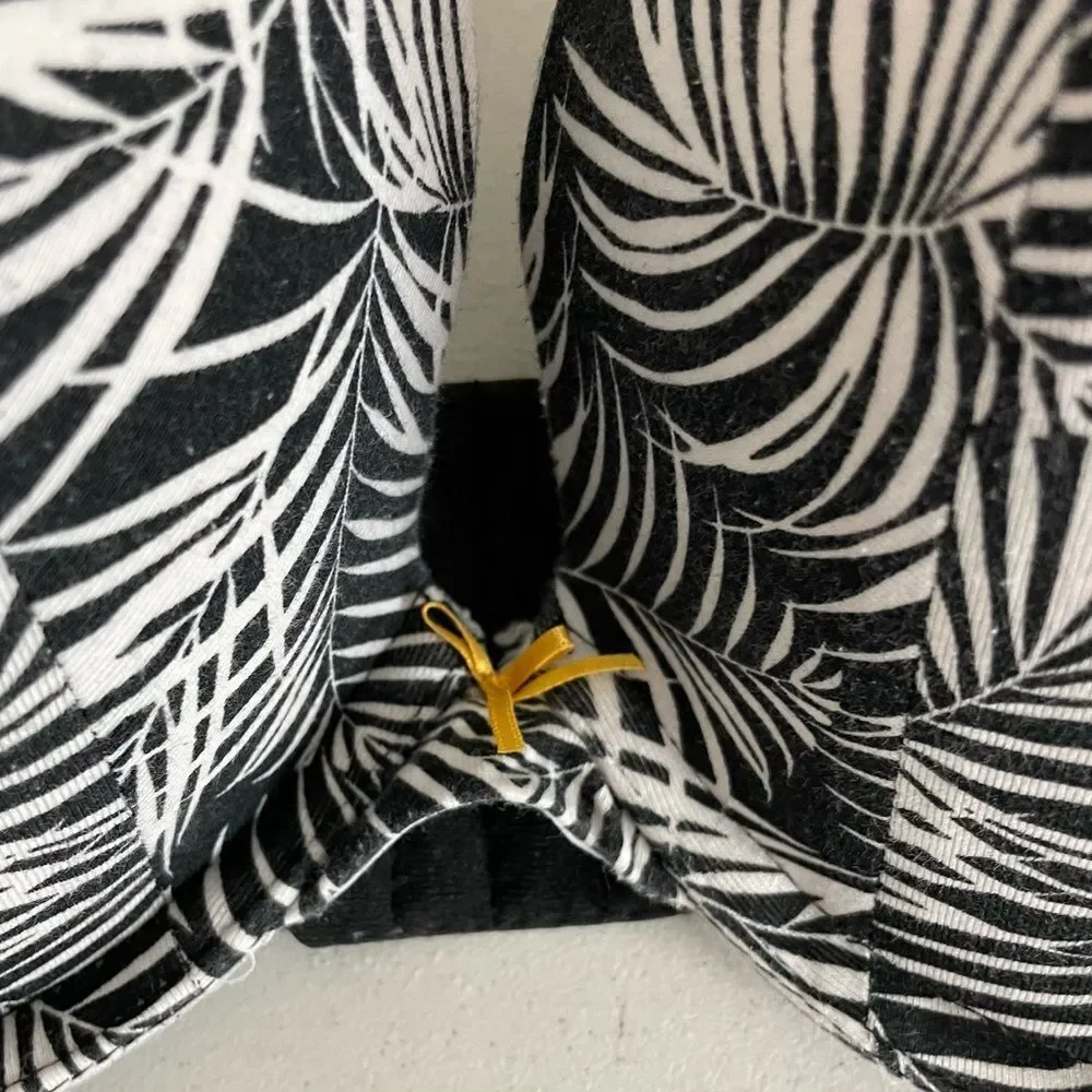 Cacique Boost Plunge Cotton Bra Zebra Palm Print Size 44DD
